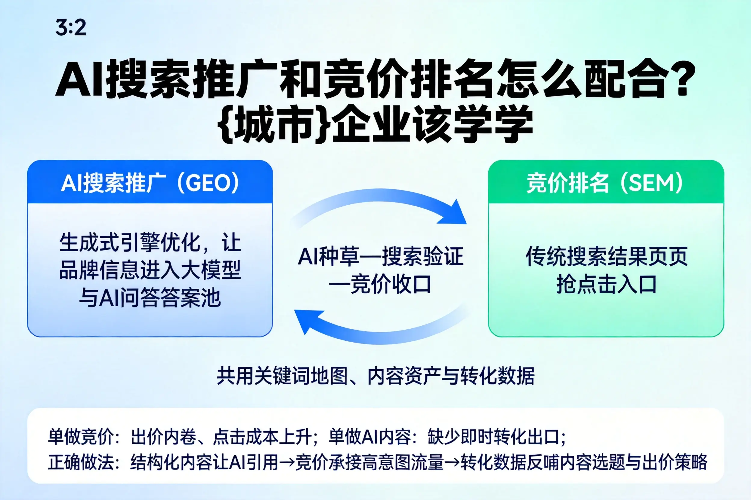 AI搜索推广和竞价排名怎么配合？南宁企业该学学