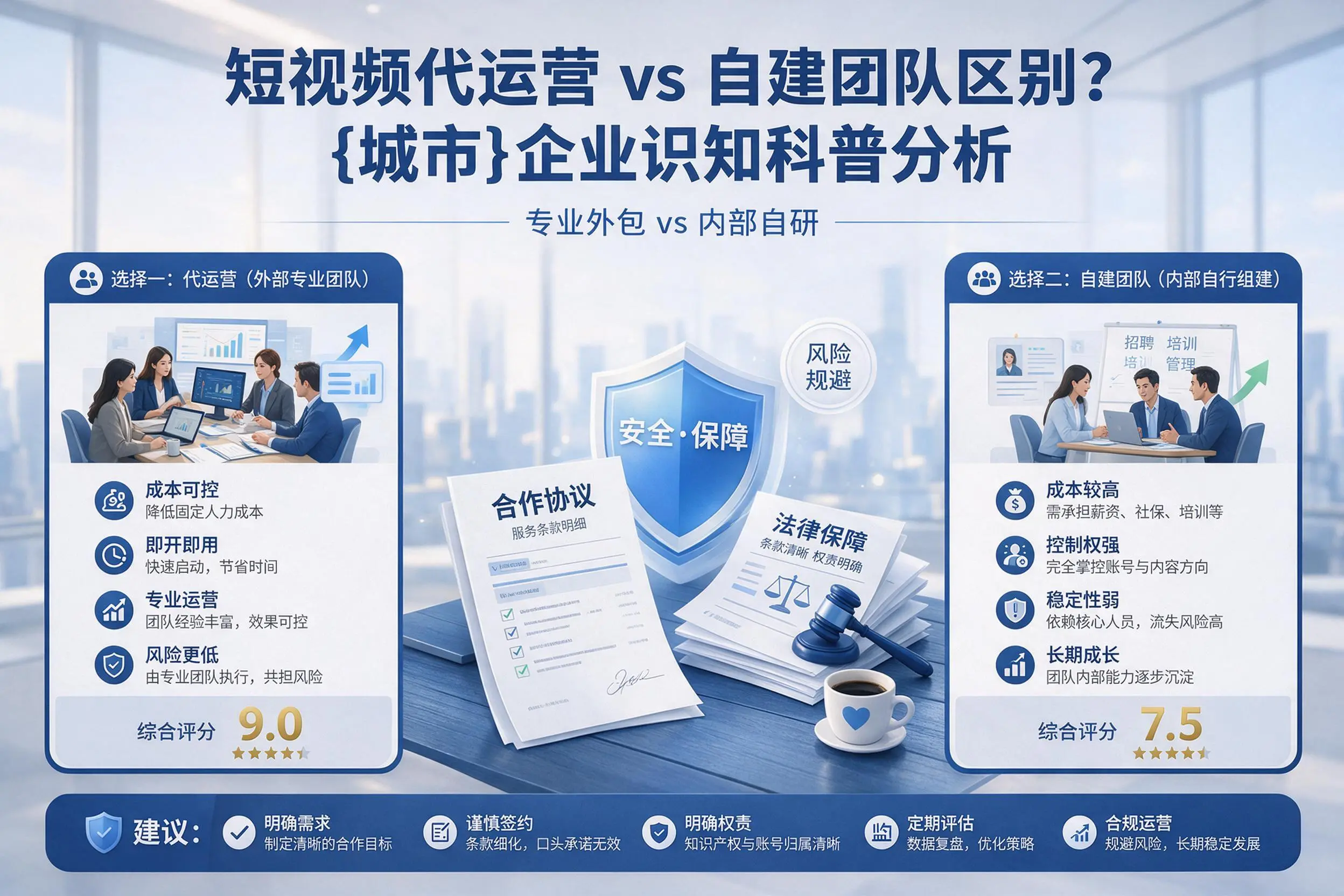 短视频代运营与自建团队区别?南宁企业认知科普分析